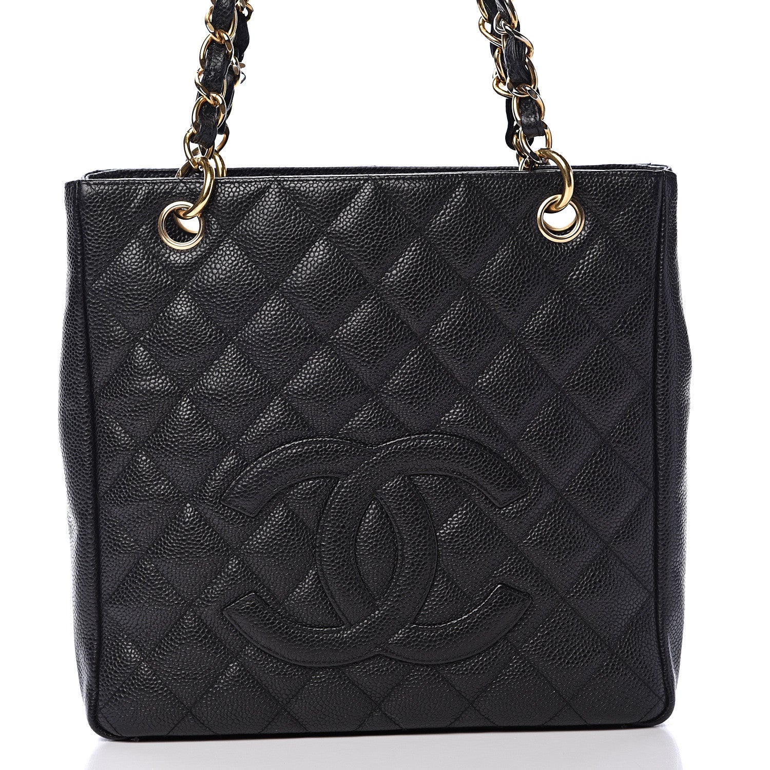 Chanel Caviar Quilted Petit Shopping Tote PST Black 7 of 10