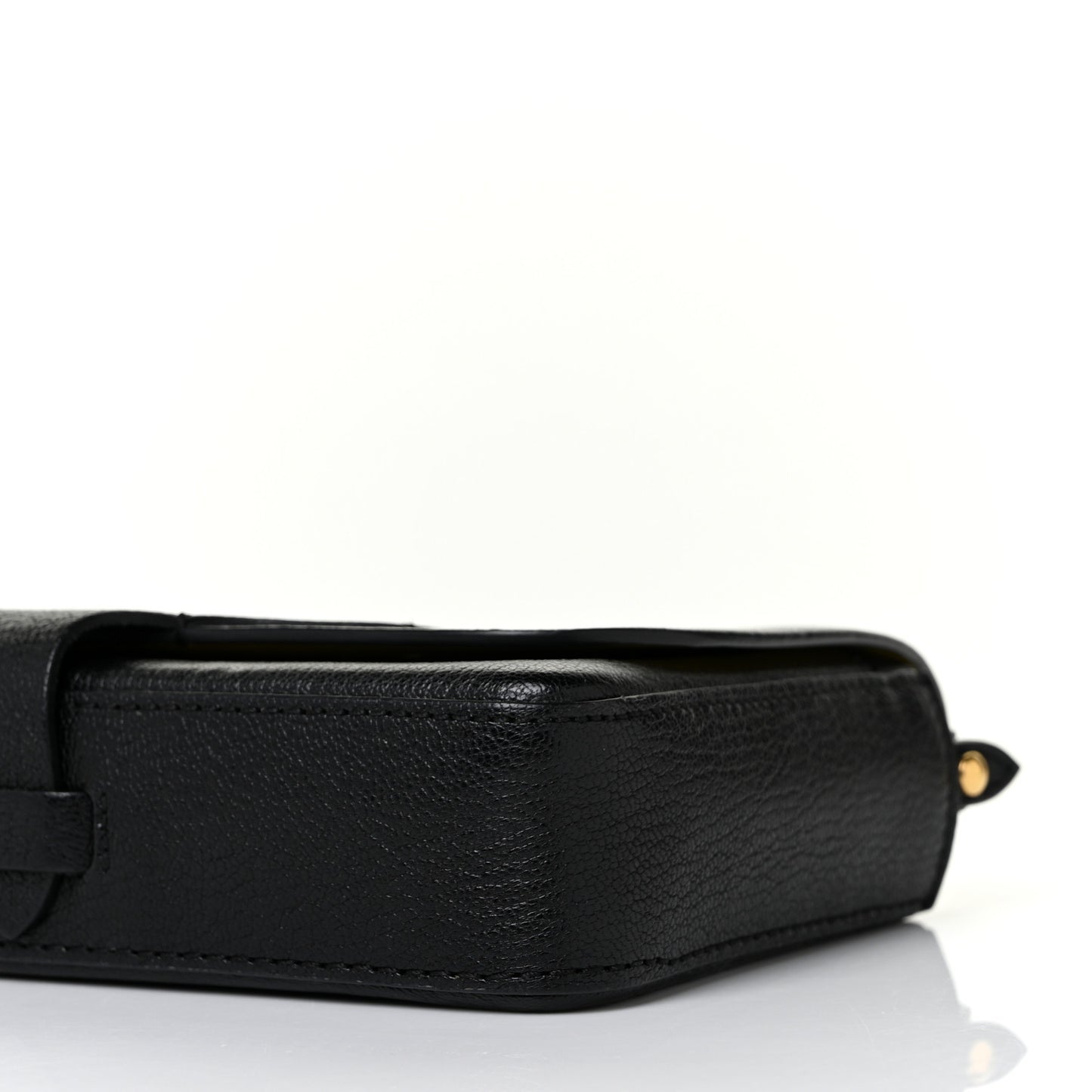 Grainy Calfskin Equestrian Shield Wallet Black