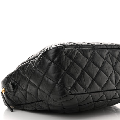 Chanel Aged Calfskin Quilted Large Reissue Camera Case Black 9 of 10