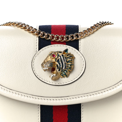 Gucci Textured Calfskin Web Mini Rajah Slim Flap Shoulder Bag Mystic White 8 of 11