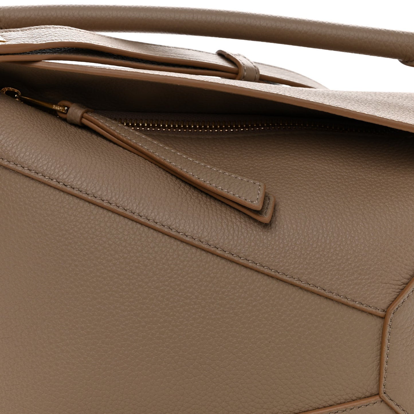 Grained Calfskin Small Puzzle Edge Bag Sand