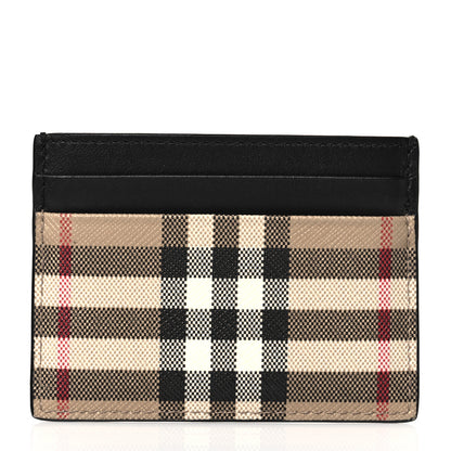 Burberry Calfskin Vintage Check Card Holder Black 1 of 8