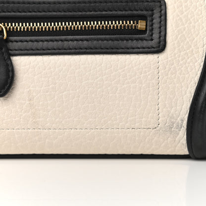 Celine Bullhide Calfskin Nubuck Bi-Color Nano Luggage Black White 11 of 14