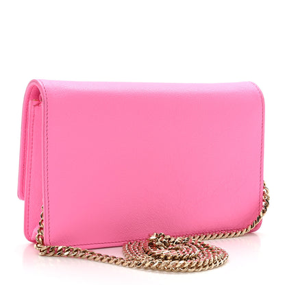 Versace Grained Calfskin Medusa Wallet On Chain Pink 3 of 9