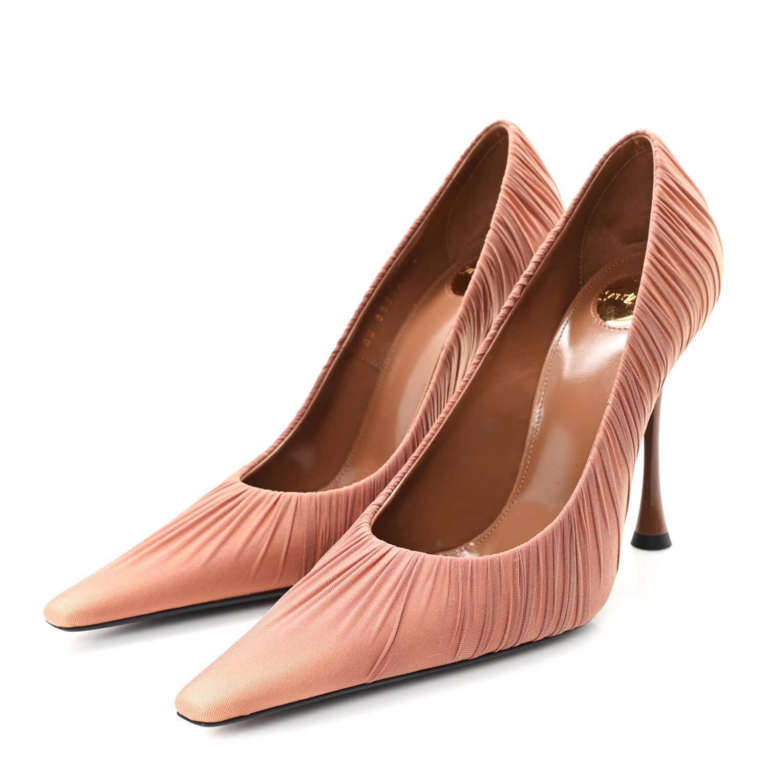 Saint Laurent Satin Emmanuelle 110 Pump 37.5 Cappuccino 4 of 10