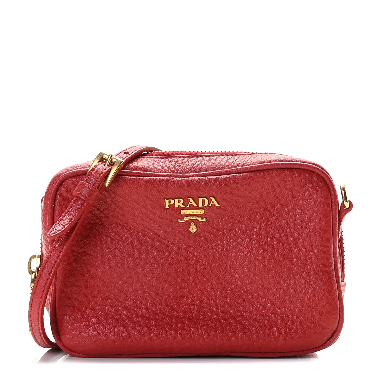 Vitello Daino Mini Camera Crossbody Rosso