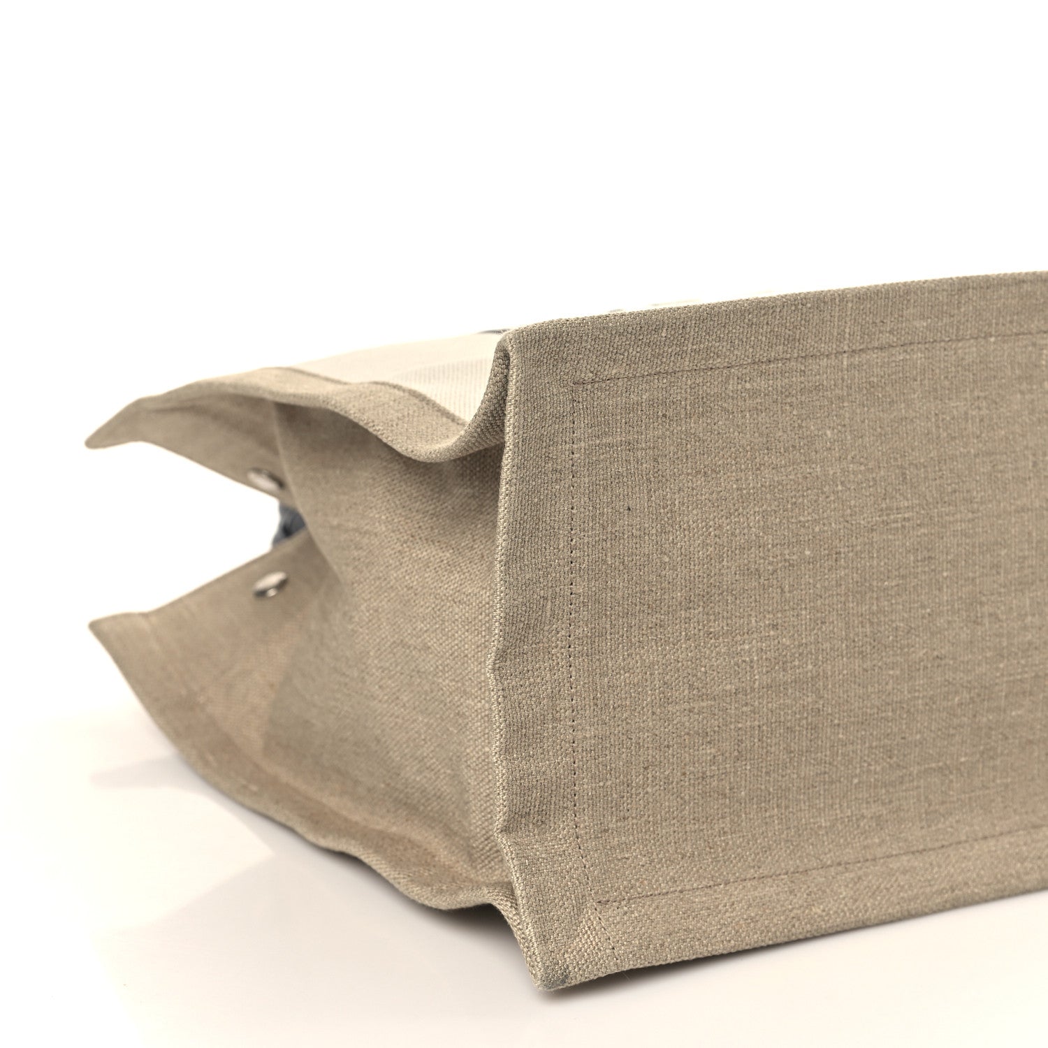 Saint Laurent Linen Calfskin Small Rive Gauche Tote Greggio Natural 8 of 9