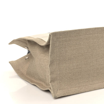 Saint Laurent Linen Calfskin Small Rive Gauche Tote Greggio Natural 8 of 9