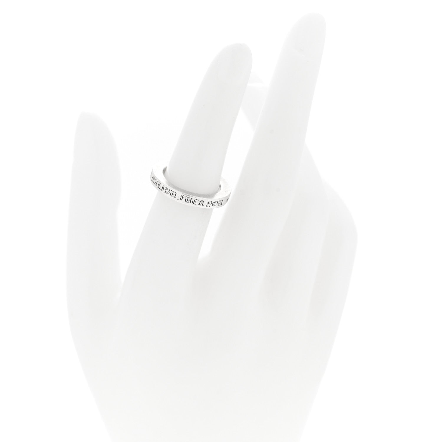 Chrome Hearts Sterling Silver CH Malibu Fck You Spacer Ring 50 5.5 2 of 4