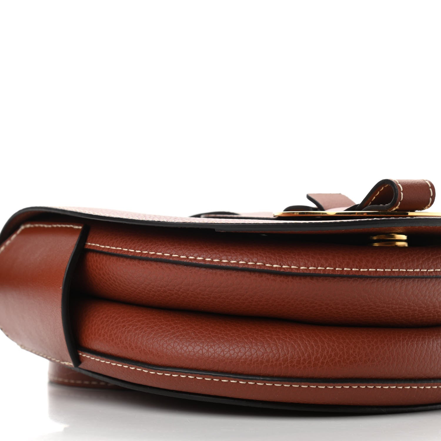 Chloe Grained Calfskin Small Darryl Saddle Crossbody Bag Sepia Brown 5 of 9
