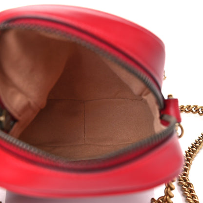 Gucci Calfskin Matelasse Mini GG Marmont Crossbody Bag Hibiscus Red 6 of 11
