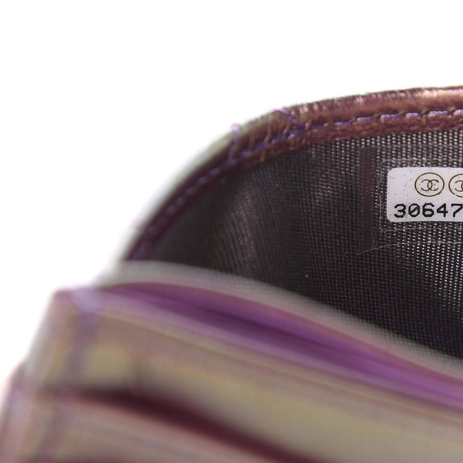 Chanel Iridescent Lambskin Quilted Card Holder Purple 8 of 9
