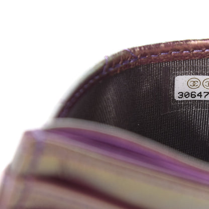 Chanel Iridescent Lambskin Quilted Card Holder Purple 8 of 9
