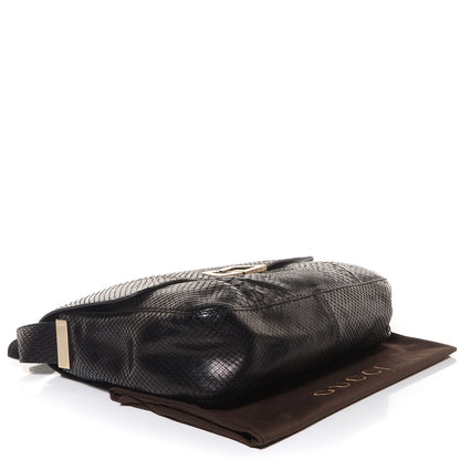 Gucci Snakeskin G Square Medium Shoulder Bag Black 4 of 7