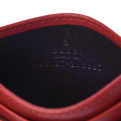 Gucci Calfskin Matelasse GG Marmont Card Holder Hibiscus Red 6 of 7