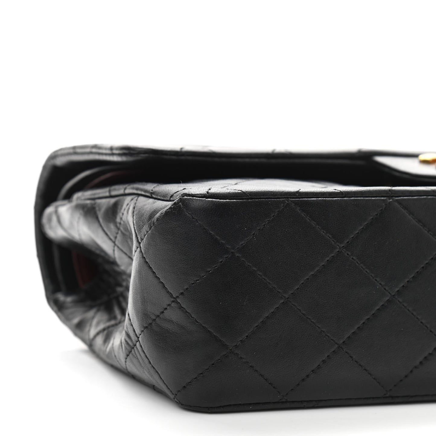 Lambskin Quilted Medium Double Flap Black