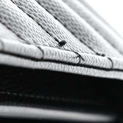Saint Laurent Grain De Poudre Matelasse Chevron Monogram Chain Wallet Black 12 of 13