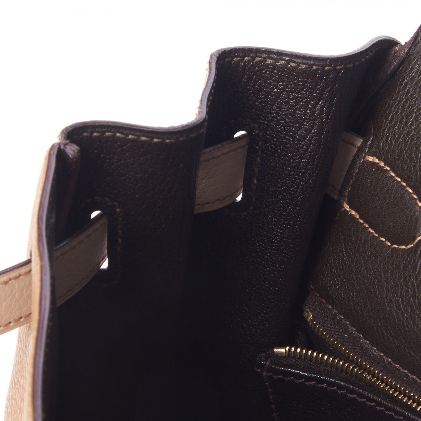 Taurillon Clemence Tri-Color Kelly Retourne 35 Tabac Camel Ebene Parchemin