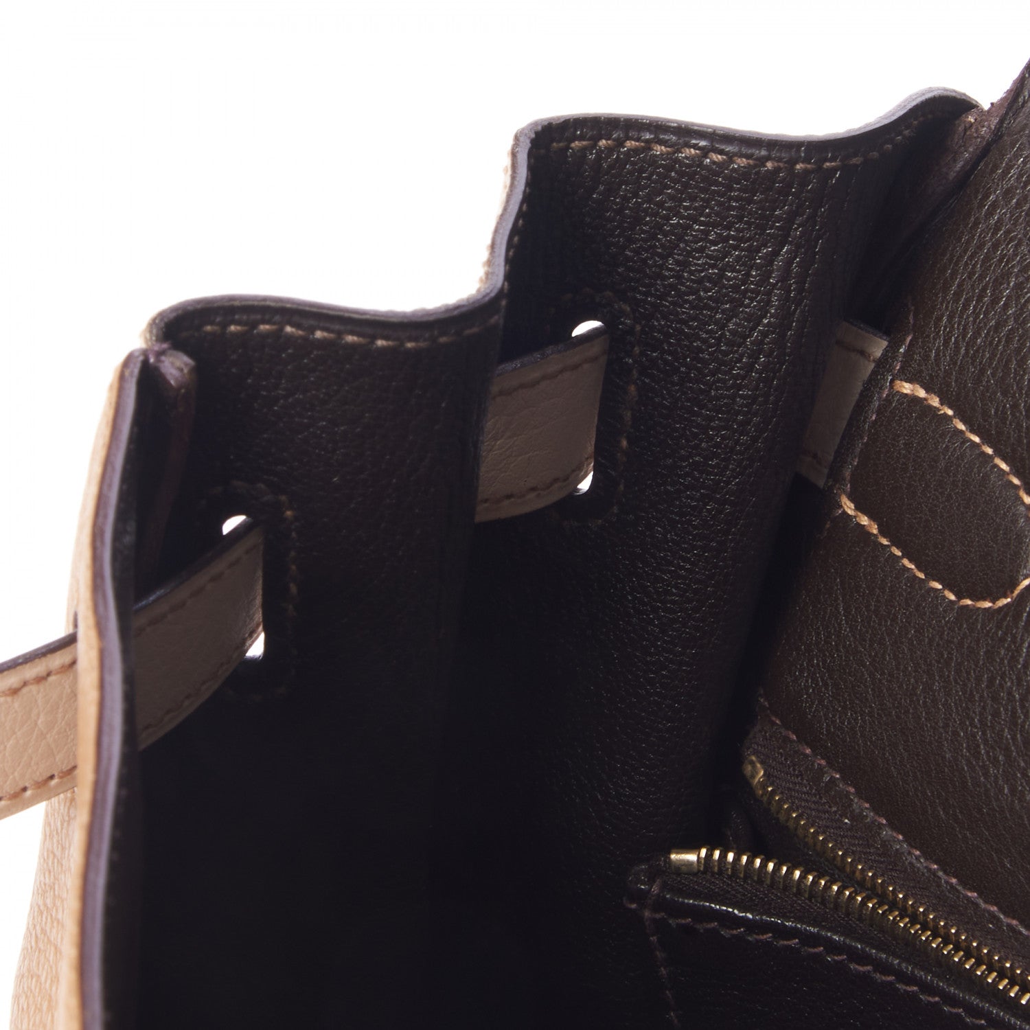 Hermes Taurillon Clemence Tri-Color Kelly Retourne 35 Tabac Camel Ebene Parchemin 16 of 35