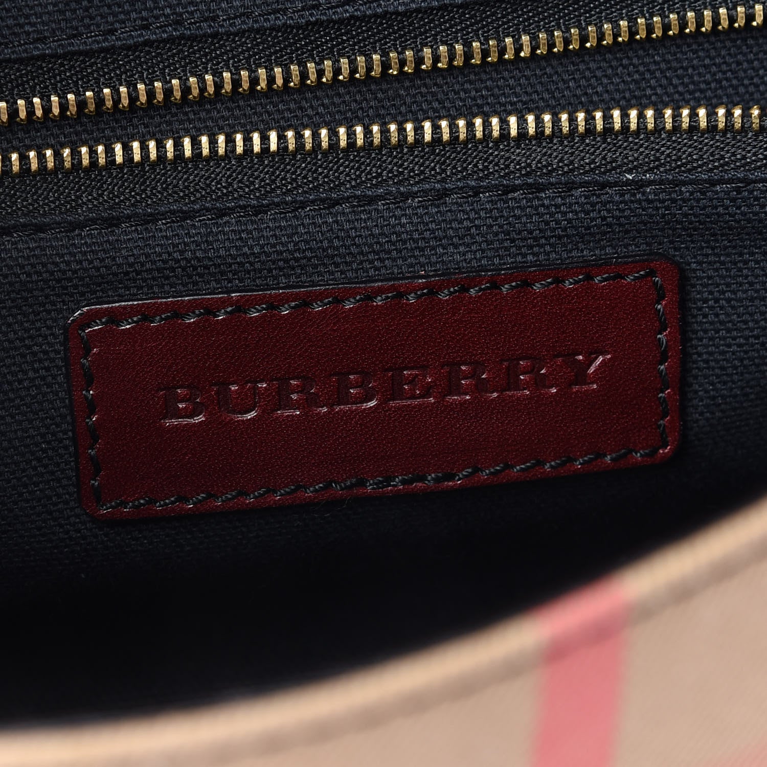 Burberry House Check Bridle Calfskin Small Abbott Crossbody Bag Red Claret 10 of 10