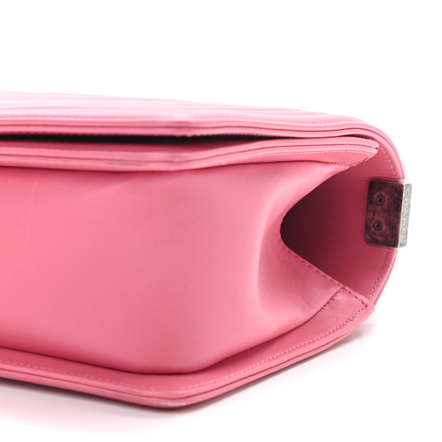Calfskin Chevron Quilted Medium Boy Flap Pink