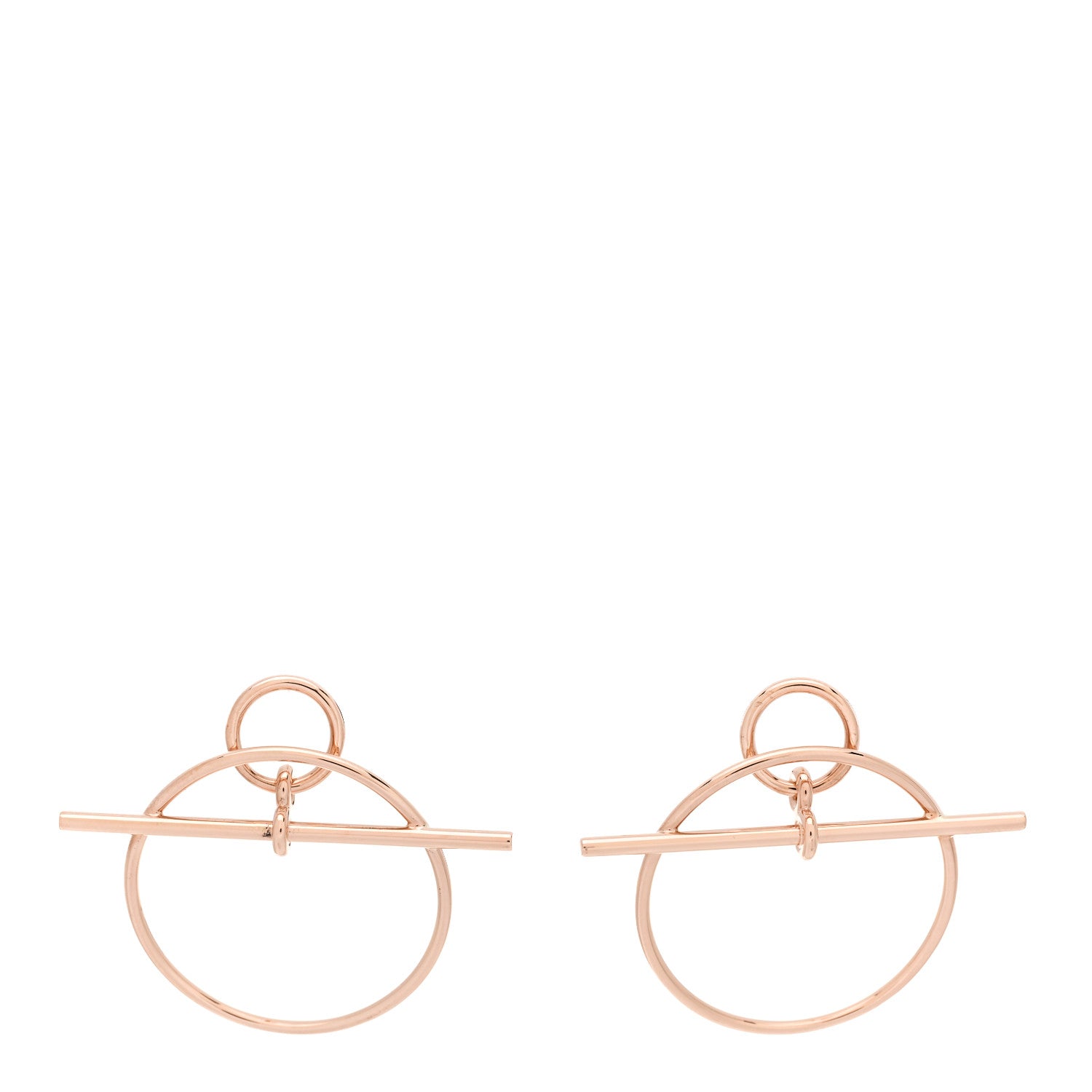 Hermes 18K Rose Gold PM Loop Earrings 1 of 5