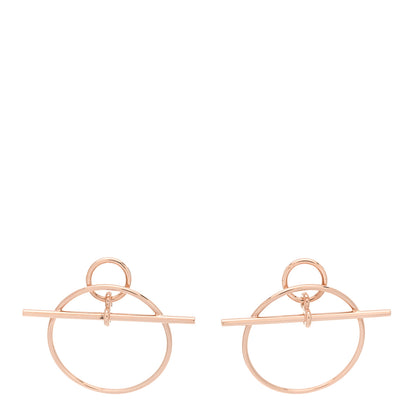 Hermes 18K Rose Gold PM Loop Earrings 1 of 5