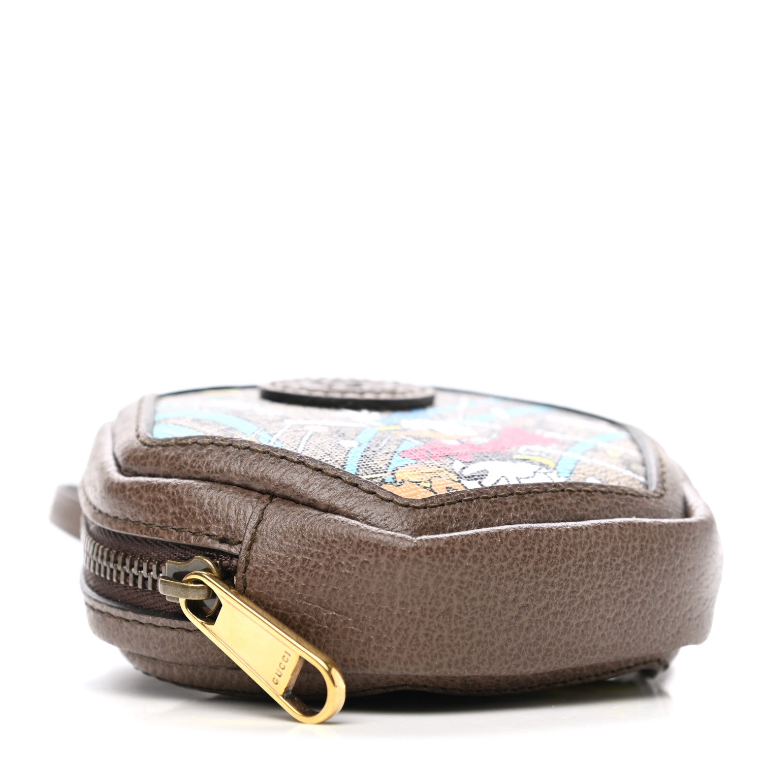 Gucci X DISNEY GG Supreme Monogram Donald Duck Interlocking G Coin Pouch Beige Multicolor New Acero 4 of 7