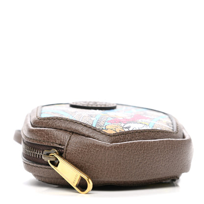 Gucci X DISNEY GG Supreme Monogram Donald Duck Interlocking G Coin Pouch Beige Multicolor New Acero 4 of 7