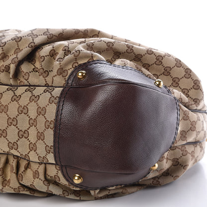 Gucci Monogram Large Jockey Hobo Dark Brown 9 of 10