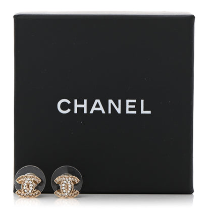 Chanel Crystal CC Earrings Gold 5 of 5