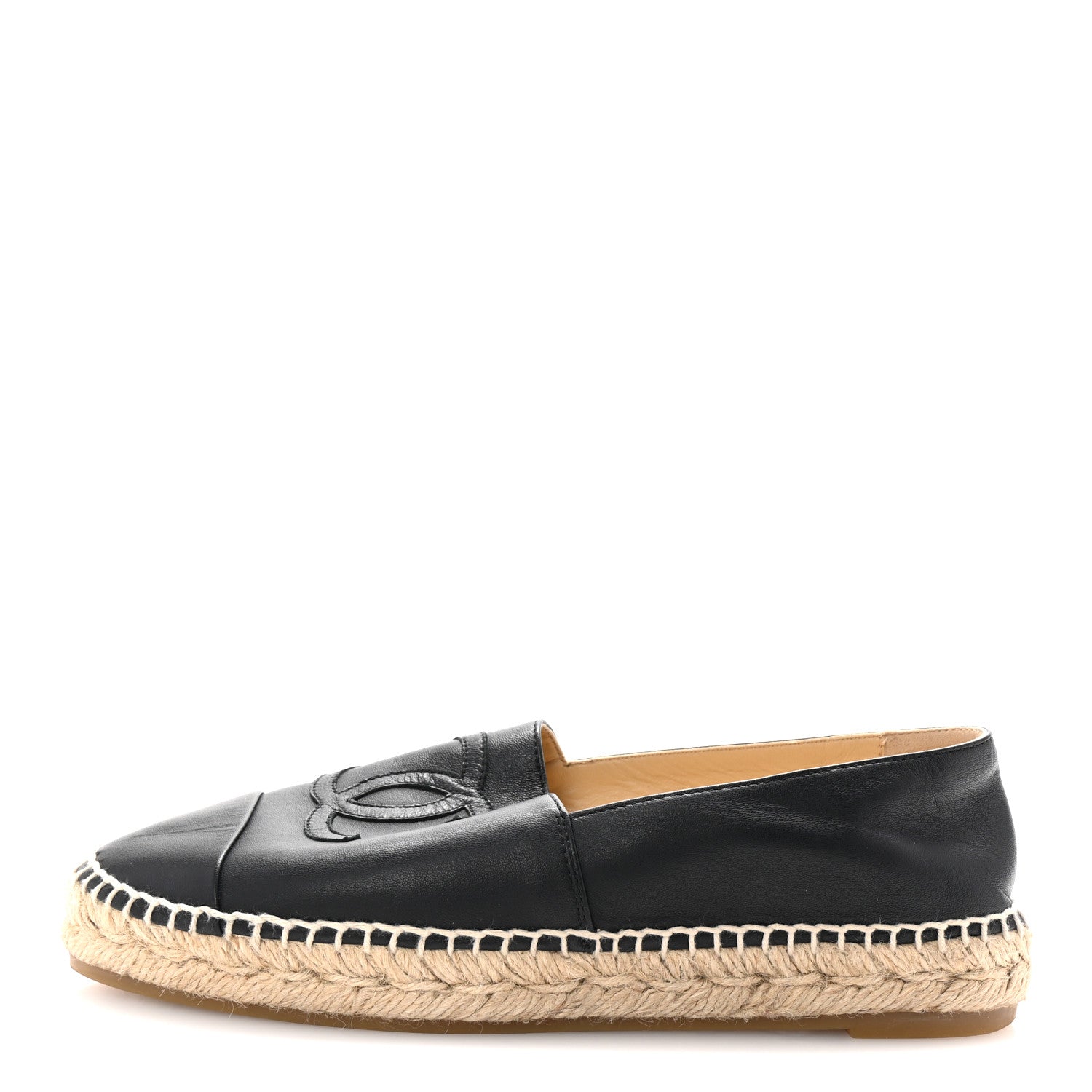 Chanel Lambskin CC Espadrilles 38 Black 1 of 10