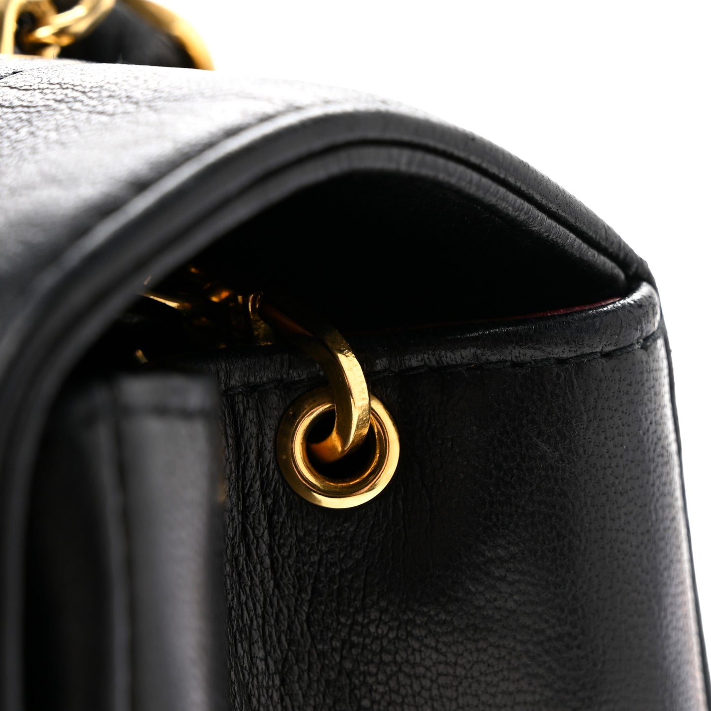 Lambskin Quilted Small Single Flap Black