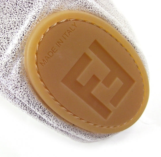 Fendi Calfskin Ballet Bow Flats Silver 39 7 of 7