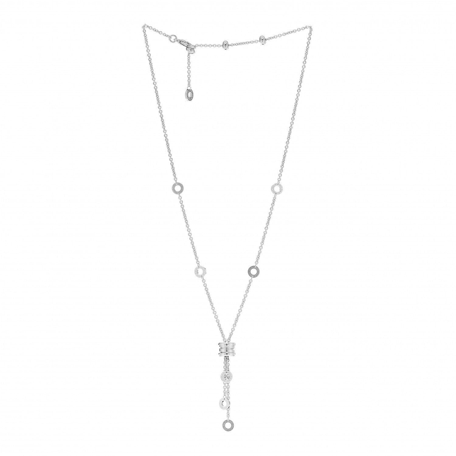 Bulgari 18K White Gold B.Zero1 Lavalier Necklace 3 of 4