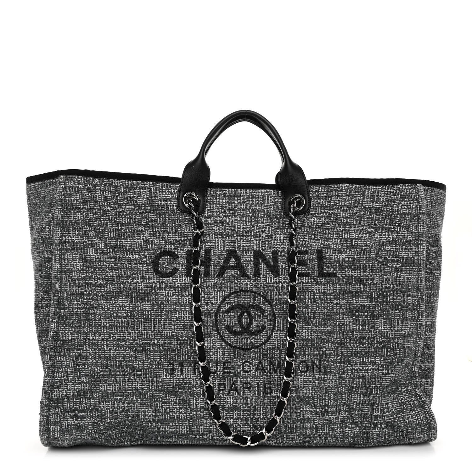 Chanel Mixed Fibers Extra Large Deauville Tote Charcoal 1 of 11