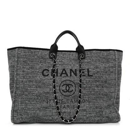 Chanel Mixed Fibers Extra Large Deauville Tote Charcoal 1 of 11