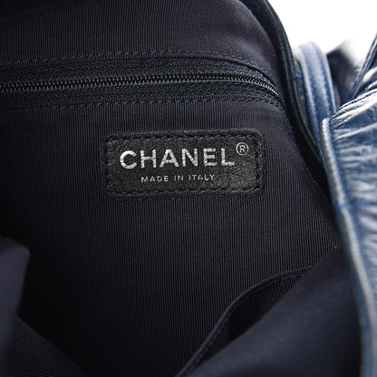 Chanel Aged Calfskin Quilted Coco Supple Hobo Blue 7 of 10
