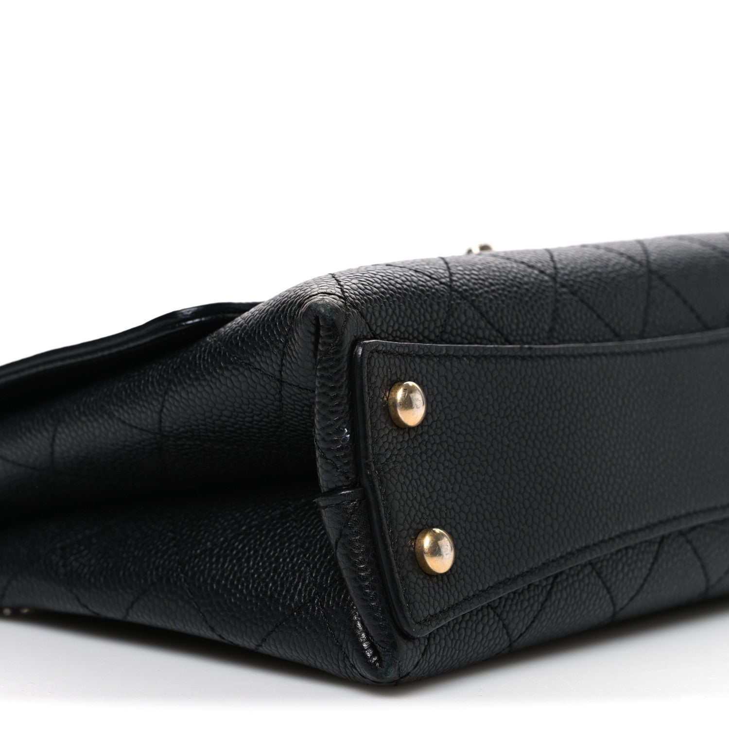 Chanel Caviar Diamond Stitched Small Top Handle Flap Black 9 of 10