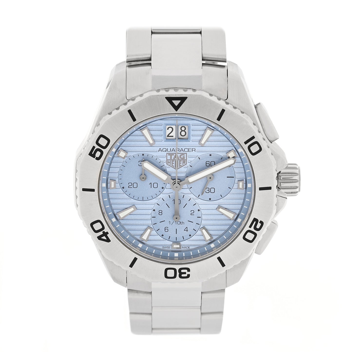 Stainless Steel 40mm Aquaracer Professional 200 Chronograph Quartz Watch Blue CBP1112