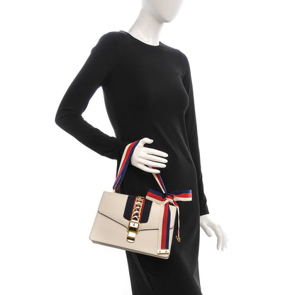 Gucci Calfskin Small Sylvie Shoulder Bag Off White 2 of 7