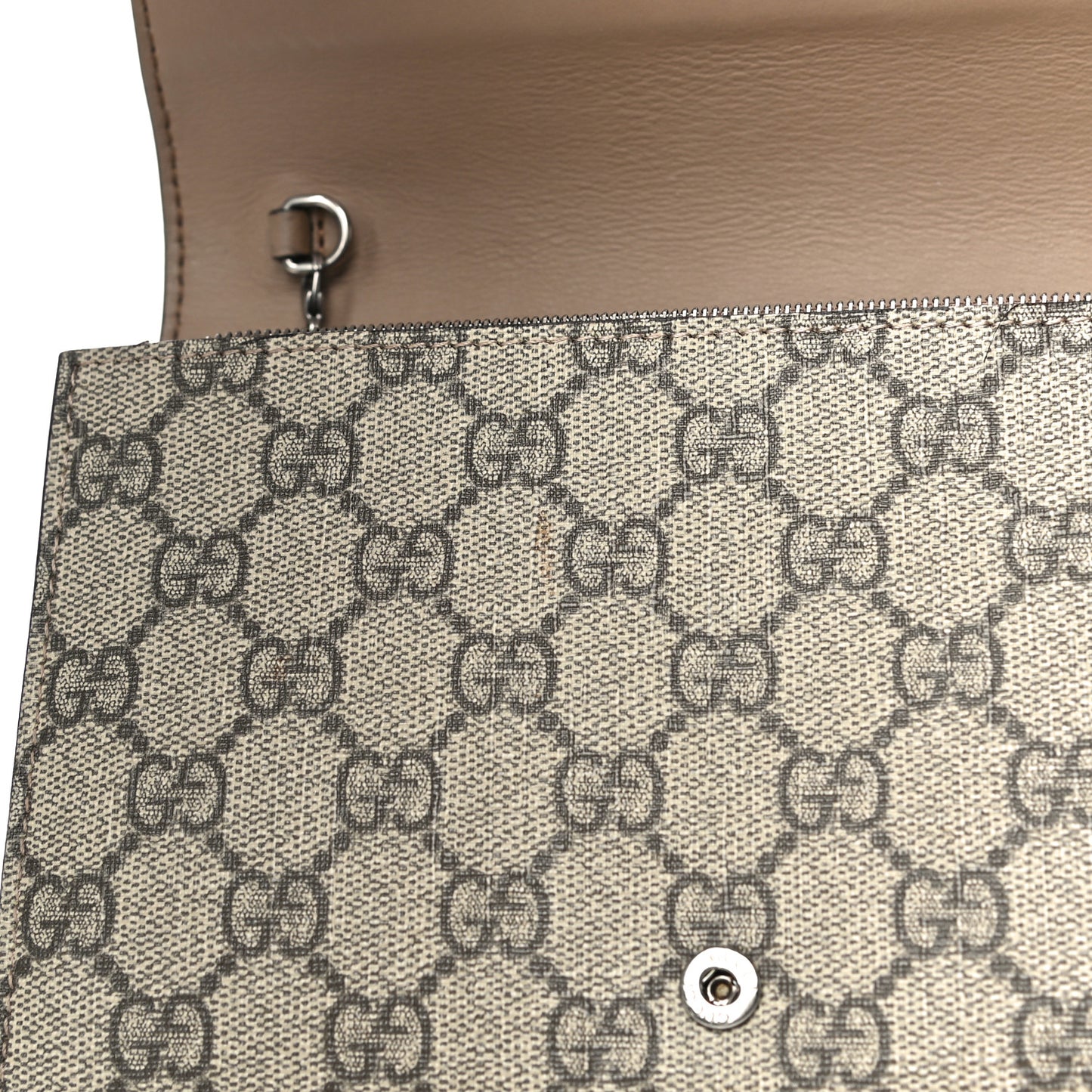 GG Supreme Monogram Mini Dionysus Chain Wallet Beige Taupe