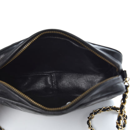 Chanel Lambskin Quilted CC Tassel Camera Case Black 5 of 8