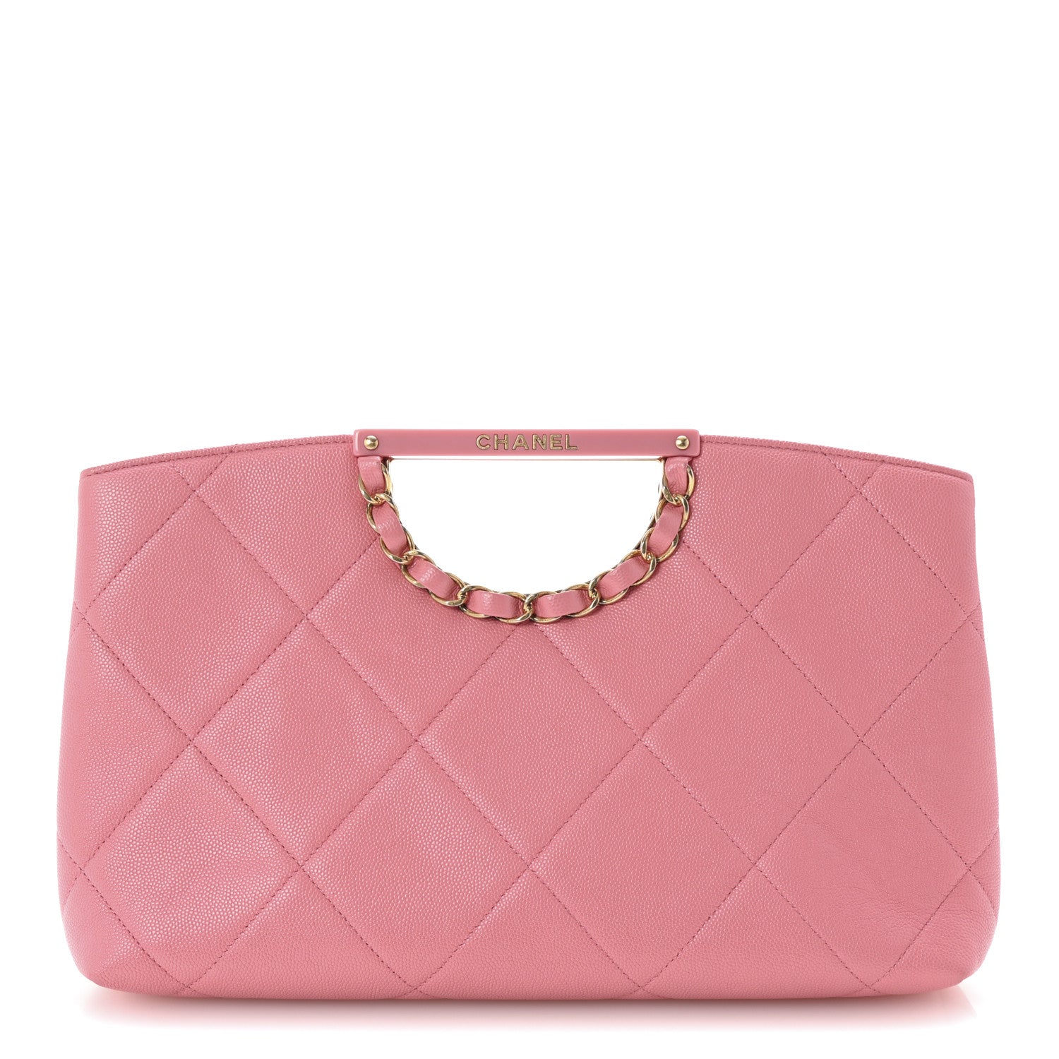 Chanel Caviar Quilted A Real Catch Clutch Pink 1 of 7