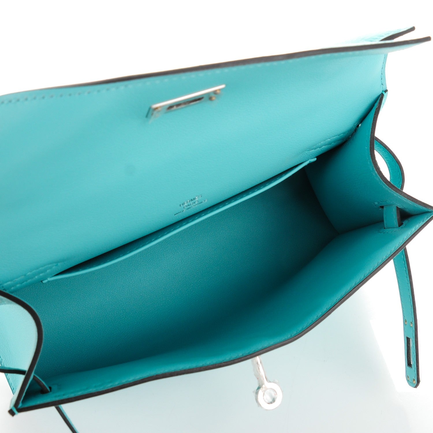 Hermes Swift Kelly Pochette Clutch Bleu Atoll 7 of 17