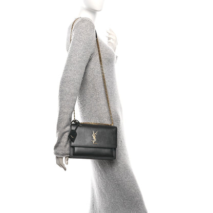 Saint Laurent Calfskin Medium Monogram Sunset Black 2 of 12