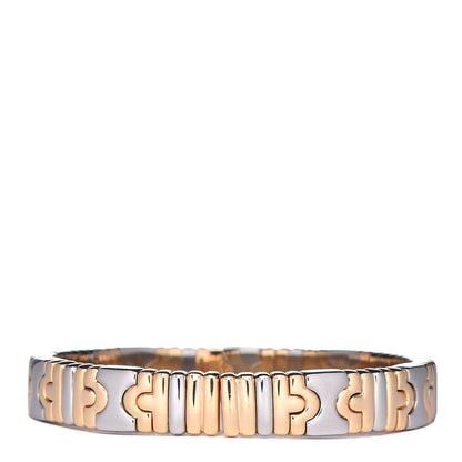 Bulgari 18K Yellow Gold Stainless Steel 10mm Parentesi Cuff Bracelet 3 of 5