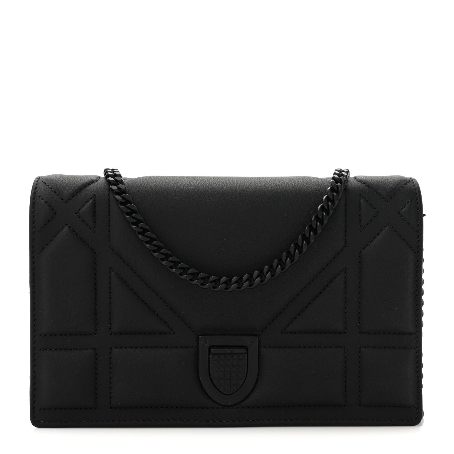 Christian Dior Ultra Matte Calfskin Diorama Wallet on Chain Pouch Black 1 of 11
