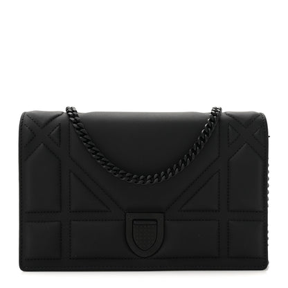 Christian Dior Ultra Matte Calfskin Diorama Wallet on Chain Pouch Black 1 of 11