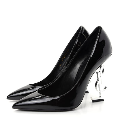 Saint Laurent Patent Opyum 110 Pumps 39 Black Silver 3 of 11